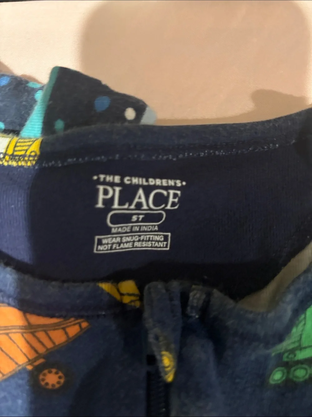 The Children's Place Navy Construction & Teal Shark Pajama Rompers